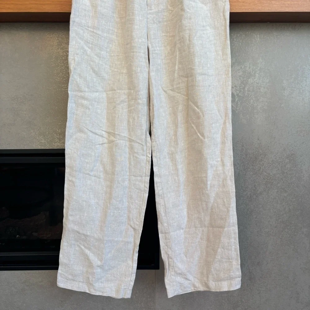 Reformation Alex Linen Mid Rise Pant, Size 6